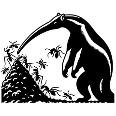 Anteater and anthill