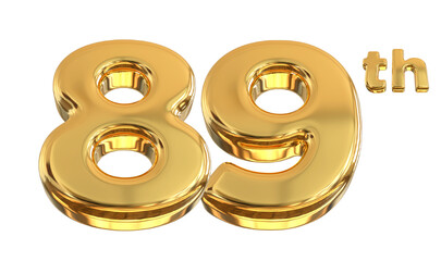 89th Anniversary Gold Number 3d