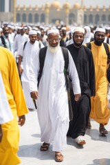 Hajj Pilgrims - Crowded Street - Muslim Religious Leaders