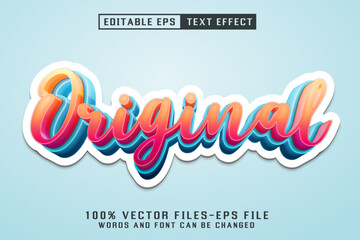 Original - illustrator editable text effect Premium Vector - obrazy, fototapety, plakaty