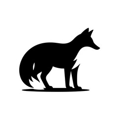 Cunning sly vulpine silhouette
