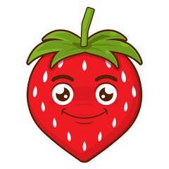 strawberry smile face cartoon cute