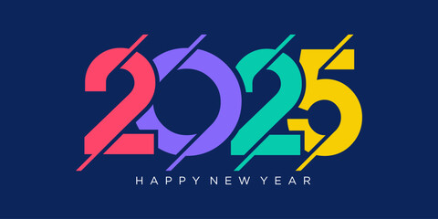 2025 Happy New Year design vector. trendy new year 2025 design template.