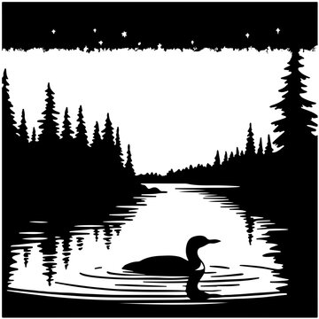 Loon in the lake