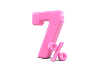 7 percent off discount sale off in Pink 3D