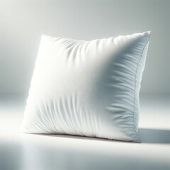 Fototapeta na wymiar a fluffy sleeping pillow with a smooth, white cotton cover