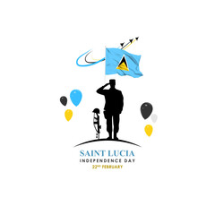 Vector illustration of Saint Lucia Independence Day social media feed template