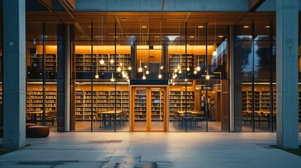 Modern Library Architecture - obrazy, fototapety, plakaty