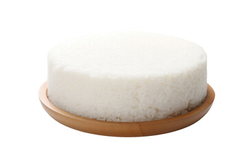 Simple White Rice Cake Isolated On Transparent Background