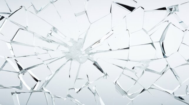 Close-up of bulletproof glass test, safety features, fracture pattern
