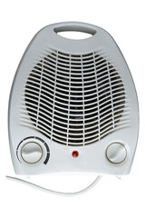 insulated electric air heater on white background