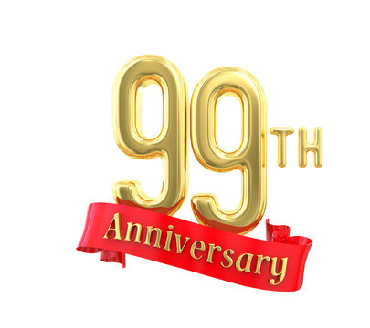 99th Anniversary Gold Number 3D