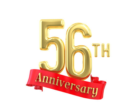 56th Anniversary Gold Number 3D