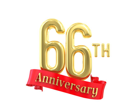 66th Anniversary Gold Number 3D
