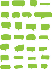 collection set Speech bubbles for talk, dialogue, decoration. Vector illustration. green colour