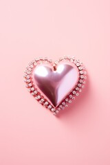 Heart-Shaped Pink Crystal Necklace
