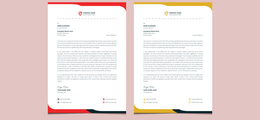 Unique clean simple elegant creative modern corporate company professional minimal abstract business style letterhead design template.