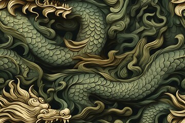 golden dragon on the wall