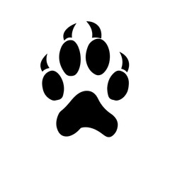 Fototapeta premium Cat Paw Bottom Logo Monochrome Design Style