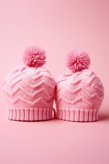 Pink Crocheted Hats - Matching Set