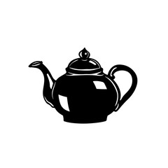 Chinese Teapot Logo Monochrome Design Style