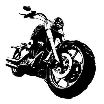 Chopper Motorcycle Logo Monochrome Design Style