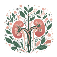 Human internal organs. Kidneys, heart, lungs, intestines, stomach.