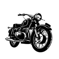 Fototapeta na wymiar Classic Motorcycle Logo Monochrome Design Style