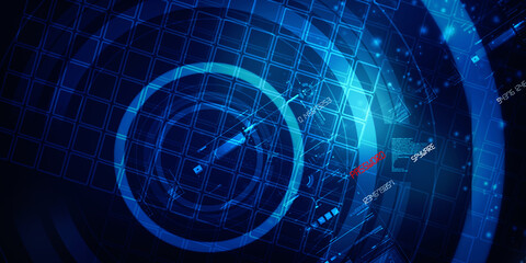 2d illustration Abstract futuristic electronic circuit technology background
