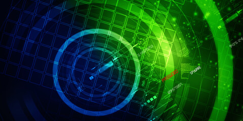 Fototapeta premium 2d illustration Abstract futuristic electronic circuit technology background