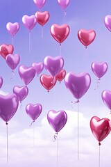 Hearts Flying High in the Cloudy Skies