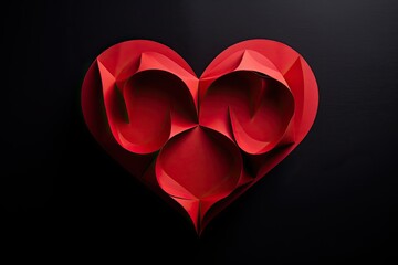 3D Heart Model - Red Paper Heart