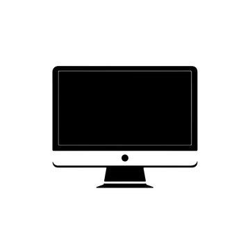Computer Screen Logo Monochrome Design Style