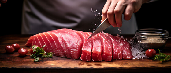 Tuna Fish Japanese Food shot with depth of field