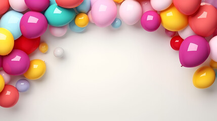 Elegant happy birthday with realistic balloons, generative ai