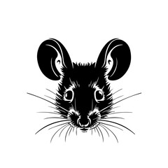 Curious Mouse Logo Monochrome Design Style