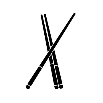 Cue Sticks Logo Monochrome Design Style