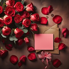 Roses and a Card - A Romantic Gesture