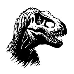 Dinosaur Logo Monochrome Design Style