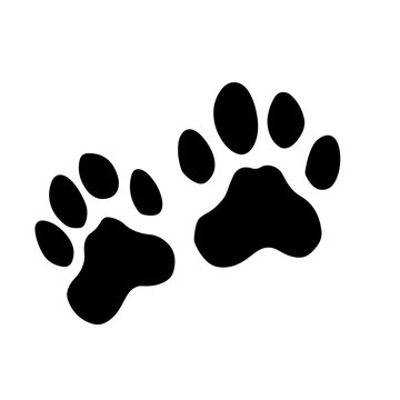 Dog Paw Prints Logo Monochrome Design Style