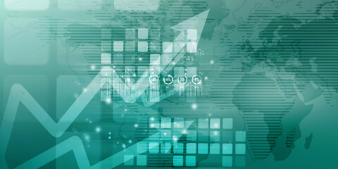 2d rendering Stock market online business concept. business Graph 
