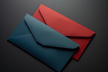 Folded envelopes with different colors