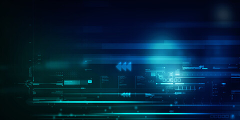2d illustration Abstract futuristic electronic circuit technology background
