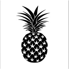Pineapple fruit graphic Logo Monochrome Design Style