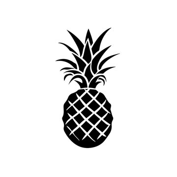 Pineapple fruit Logo Monochrome Design Style