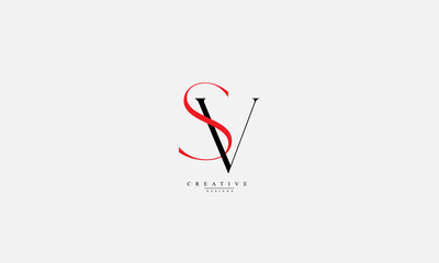 Alphabet letters Initials Monogram logo SV VS S V