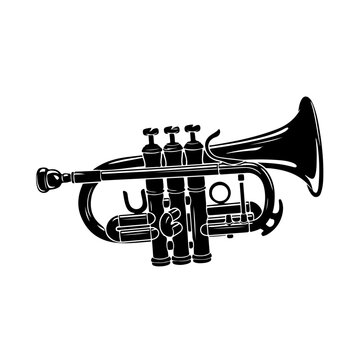 Pocket Trumpet Logo Monochrome Design Style