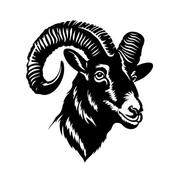 Ram Logo Monochrome Design Style