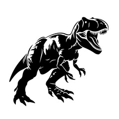 Roaring Dinosaur Logo Monochrome Design Style