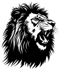 Roaring Lion Logo Monochrome Design Style